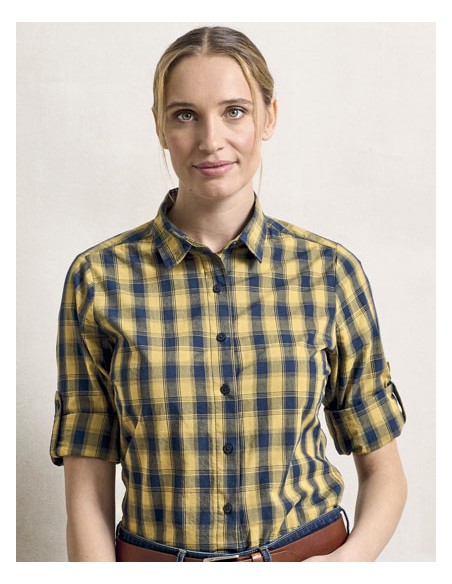 PRE-PR350-Womens Mulligan Check Cotton Long Sleeve Shirt 2